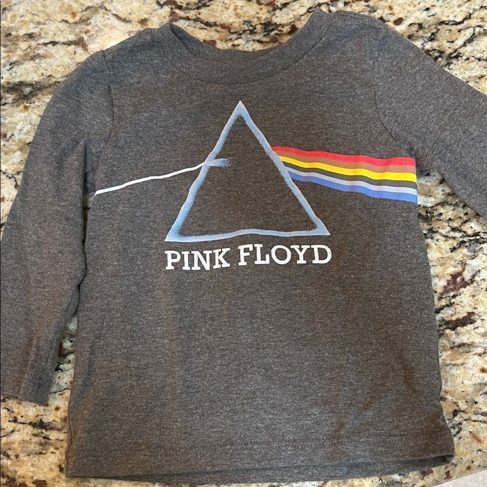 Pink Floyd Kids Dark Gray Long Sleeve Tee with Rainbow size 12M